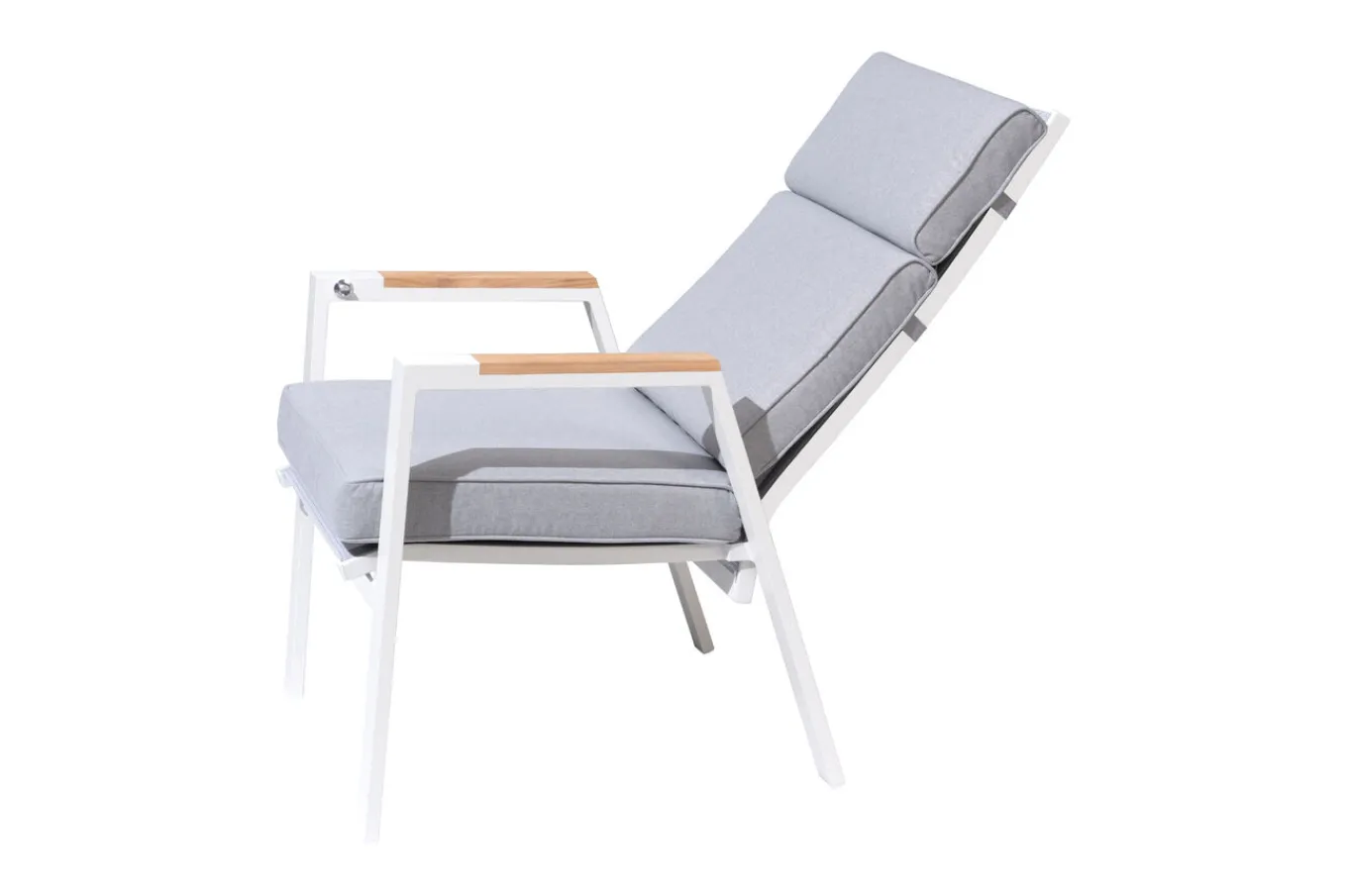 Discount Zadar Garten-Essgruppe mit 6 Sesseln, natur/grau, Teak/Aluminium/Textilene, 200 x 100 cm, ergonomisch, verstellbare Rückenlehne Garten-Essgruppen|Aluminium-Gartenmöbel