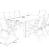 Clearance Zadar Garten-Essgruppe, natur/anthrazit, Alu/Textilene/Teak, Tisch 200 x 100 cm, klappbar, inkl. 6 Sessel Garten-Essgruppen|Aluminium-Gartenmöbel