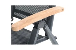 Clearance Zadar Garten-Essgruppe, natur/anthrazit, Alu/Textilene/Teak, Tisch 200 x 100 cm, klappbar, inkl. 6 Sessel Garten-Essgruppen|Aluminium-Gartenmöbel