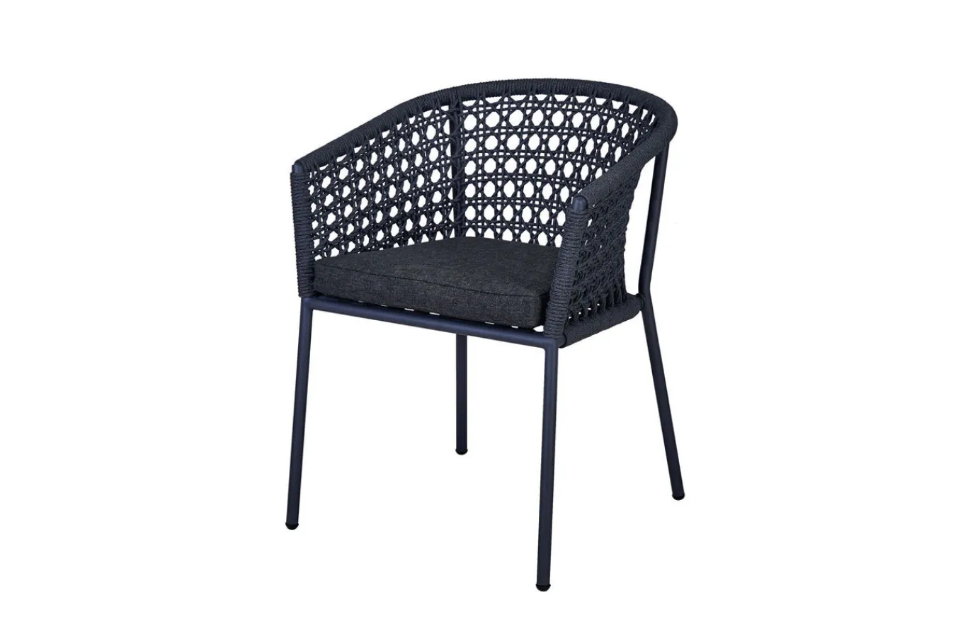 Clearance Zui Diningsessel, anthrazit, Alu/Rope, 66 x 64 x 85 cm, inkl. Polster mit Reißverschluss Gartenstühle & Gartensessel