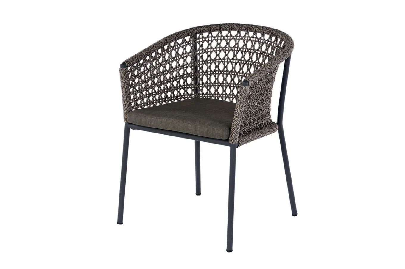 Outlet Zui Diningsessel, hellgrau, Alu/Rope, 66 x 64 x 85 cm, inkl. Polster mit Reißverschluss Gartenstühle & Gartensessel