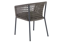 Outlet Zui Diningsessel, hellgrau, Alu/Rope, 66 x 64 x 85 cm, inkl. Polster mit Reißverschluss Gartenstühle & Gartensessel