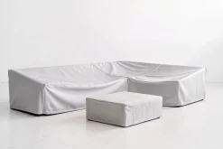 Hot Abdeckhauben-Set für Lunare Lounge Light Plus, hellgrau, Polyester/TPU, atmungsaktiv, UV50+, doppelte Nähte, mit Kordelzug & verbundener Tasche Schutzhüllen