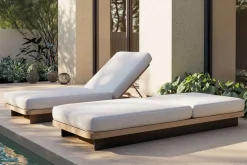 Online Aurora Gartenliege, anthrazit/pale silver, Alu/Polyester/Schaumstoff, 200 x 80 cm, 6-fach verstellbare Rückenlehne, inkl. Polster Gartenliegen