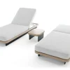 Hot Aurora Gartenliegen 2er-Set, anthrazit/pale silver, Alu/Polyester/Schaumstoff, 200 x 80 cm, 6-fach verstellbar, inkl. Beistelltisch Gartenliegen