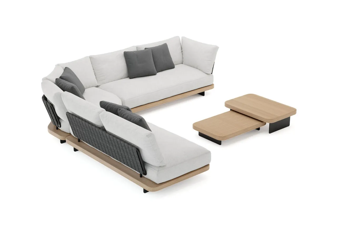 Sale Aurora M Gartenlounge, anthrazit/pale silver, Alu/Polyester/Rope, pulverbeschichtet, inkl. Polster Gartenlounge