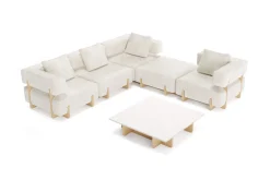 Hot Epoque M Gartenlounge, beige/cloud weave, Alu/Polyester/Schaumstoff, inkl. Polster Gartenlounge