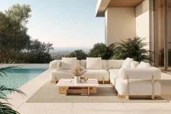 Hot Epoque M Gartenlounge, beige/cloud weave, Alu/Polyester/Schaumstoff, inkl. Polster Gartenlounge