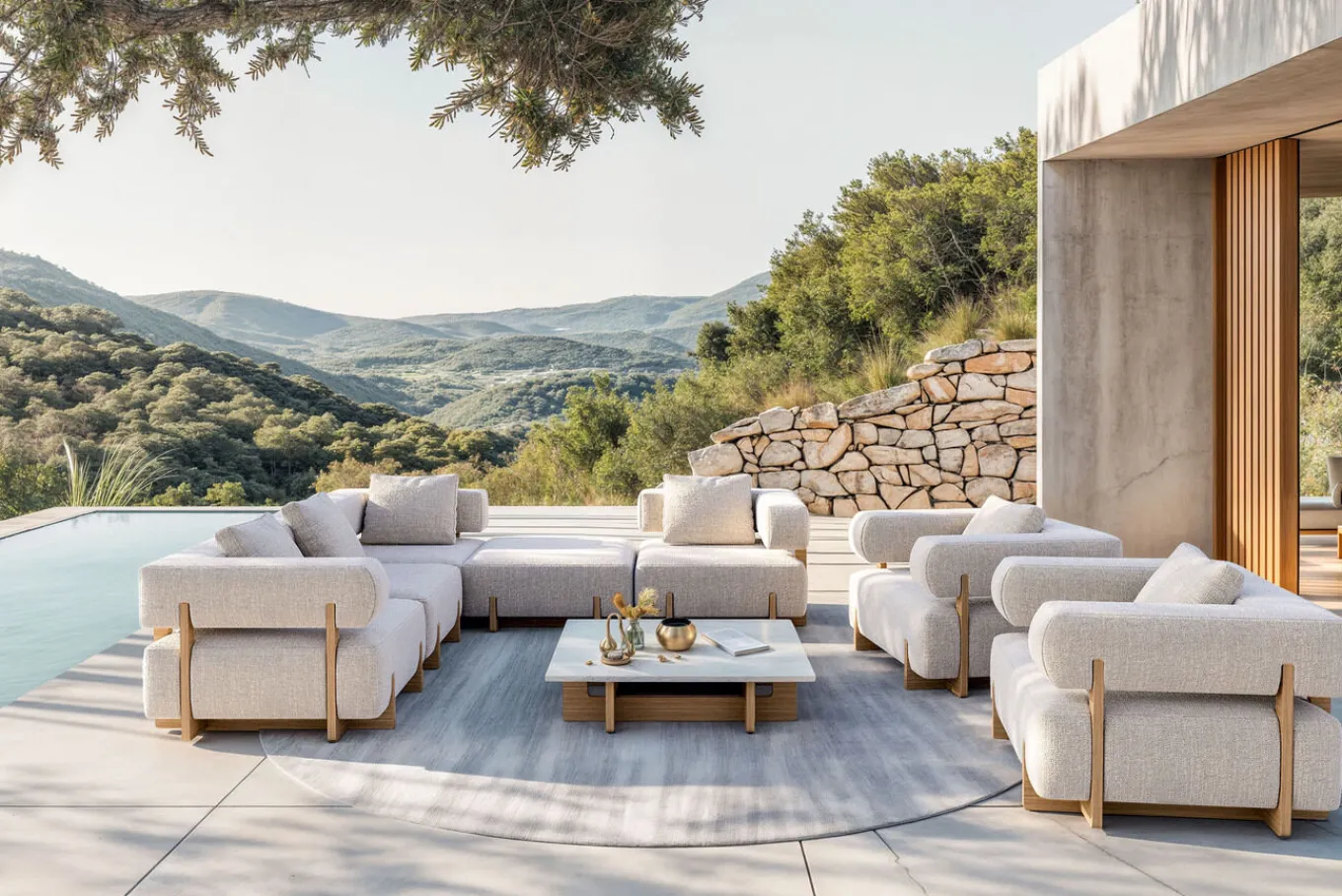 Online Epoque XL Gartenlounge, beige/cloud weave, Alu/Polyester/Schaumstoff, inkl. Polster Gartenlounge