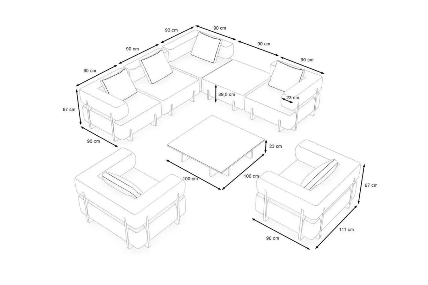 Online Epoque XL Gartenlounge, beige/cloud weave, Alu/Polyester/Schaumstoff, inkl. Polster Gartenlounge