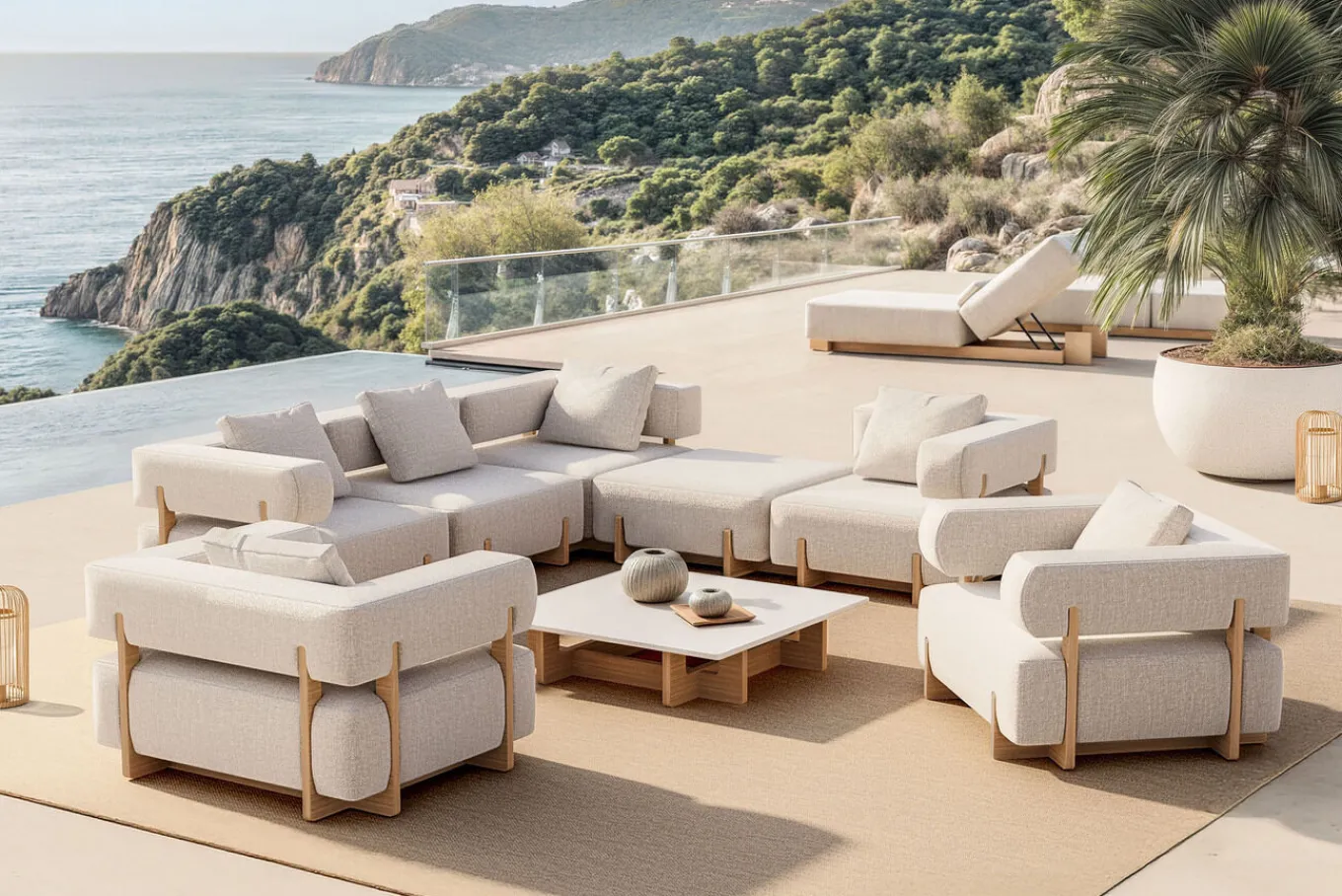 Online Epoque XL Gartenlounge, beige/cloud weave, Alu/Polyester/Schaumstoff, inkl. Polster Gartenlounge