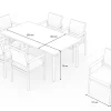Online Lunare Garten-Essgruppe, cashmere sand/anthrazit, Alu/Holzdekor/Glas, 180 x 100 cm, 6 Sessel, Quick Dry Foam Garten-Essgruppen