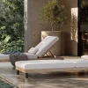 Lunare Gartenliege, cashmere sand/anthrazit, Alu/Polyester/Schaumstoff, Holzdekor, 205 x 70, verstellbar, inkl. Polster Gartenliegen