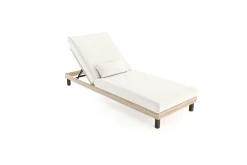 Lunare Gartenliege, cashmere sand/anthrazit, Alu/Polyester/Schaumstoff, Holzdekor, 205 x 70, verstellbar, inkl. Polster Gartenliegen