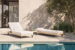 Hot Lunare Gartenliegen 2er Set, anthrazit/ cashmere sand, Alu/Polyester/Schaumstoff, 205 x 90 cm, 6-fach verstellbar, inkl. Beistelltisch Gartenliegen