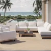 Discount Lunare XL Gartenlounge, cashmere sand/anthrazit, Aluminium, mit Holzdekor, Tisch 90 x 90 cm, Quick Dry Foam, inkl. Kissen Gartenlounge