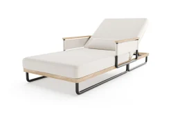 Hot Reverie Gartenliege, creme/anthrazit, Alu/Polyester/Rope, 200 x 82 x 30 cm, 6-fach verstellbar, inkl. Polster Gartenliegen