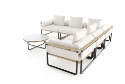 Reverie Light Gartenlounge, creme/anthrazit, Alu/Polyester/Glas, 330 x 240 cm, inkl. Polster Gartenlounge