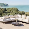 Hot Reverie M Gartenlounge, creme/anthrazit, Aluminium/Polyester/Glas, 90 x 90 cm, wetterfest, Rope-Design, Holzdekor Gartenlounge