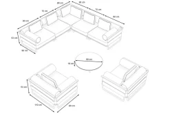 Discount Reverie XL Gartenlounge, creme/anthrazit, Aluminium/Polyester/Glas, pulverbeschichtet, Holzdekor, ca. 110 x 90 cm, inkl. Kissen Gartenlounge