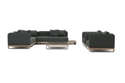 Best Solera XL Gartenlounge, anthrazit, Alu/Polyester/Glas, 90 x 90 cm Tisch, inkl. Polster Gartenlounge