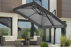 Outlet Rhodos Ampelschirm, anthrazit, quadratisch, 300 x 300 cm Sonnenschirme