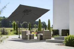 Best Rhodos Junior Ampelschirm, anthrazit, quadratisch, 270 x 270 cm Sonnenschirme