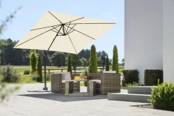 Outlet Rhodos Junior Ampelschirm, natur, quadratisch, 270 x 270 cm Sonnenschirme