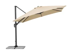 Discount Rhodos Twist Ampelschirm, natur, 300 x 300 cm, quadratisch Sonnenschirme
