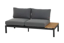 New Alvida Gartenlounge, matt anthrazit/grau, Alu/Ranotex®-Gewebe/Teak, 4 Personen, inkl. Polster Gartenlounge|Aluminium-Gartenmöbel