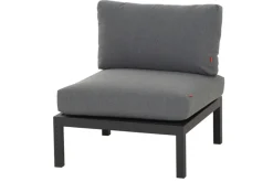 Online Alvida Gartenlounge, matt anthrazit/grau, Alu/Ranotex®-Gewebe/Teak, Tisch 74x74 cm, 5 Personen, inkl. Polster Aluminium-Gartenmöbel