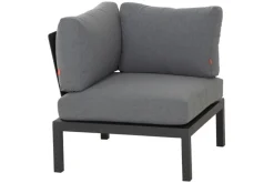 Online Alvida Gartenlounge, matt anthrazit/grau, Alu/Ranotex®-Gewebe/Teak, Tisch 74x74 cm, 5 Personen, inkl. Polster Aluminium-Gartenmöbel