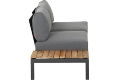 Online Alvida Gartenlounge, matt anthrazit/grau, Alu/Ranotex®-Gewebe/Teak, Tisch 74x74 cm, 5 Personen, inkl. Polster Aluminium-Gartenmöbel