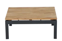 Online Alvida Gartenlounge, matt anthrazit/grau, Alu/Ranotex®-Gewebe/Teak, Tisch 74x74 cm, 5 Personen, inkl. Polster Aluminium-Gartenmöbel