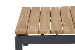Online Alvida Gartenlounge, matt anthrazit/grau, Alu/Ranotex®-Gewebe/Teak, Tisch 74x74 cm, 5 Personen, inkl. Polster Aluminium-Gartenmöbel