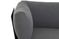 New Alvida Lounge Set, matt anthrazit/grau, Alu/Ranotex®-Gewebe/Teak, Tisch 74x74cm, inkl. Polster Gartenlounge|Aluminium-Gartenmöbel