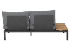 New Alvida Lounge Set, matt anthrazit/grau, Alu/Ranotex®-Gewebe/Teak, Tisch 74x74cm, inkl. Polster Gartenlounge|Aluminium-Gartenmöbel