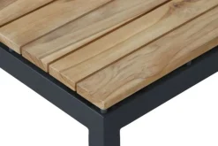 Alvida Loungetisch, anthrazit/natur, Aluminium/Teakholz, 74x74 cm Gartentische|Aluminium-Gartenmöbel