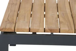Alvida Loungetisch, anthrazit/natur, Aluminium/Teakholz, 74x74 cm Gartentische|Aluminium-Gartenmöbel