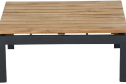 Alvida Loungetisch, anthrazit/natur, Aluminium/Teakholz, 74x74 cm Gartentische|Aluminium-Gartenmöbel