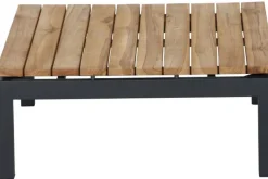 Alvida Loungetisch, anthrazit/natur, Aluminium/Teakholz, 74x74 cm Gartentische|Aluminium-Gartenmöbel