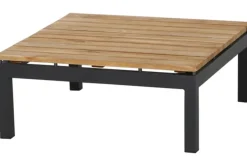 Alvida Loungetisch, anthrazit/natur, Aluminium/Teakholz, 74x74 cm Gartentische|Aluminium-Gartenmöbel