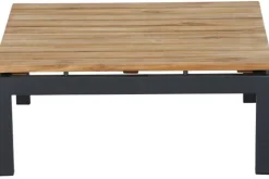 Alvida Loungetisch, anthrazit/natur, Aluminium/Teakholz, 74x74 cm Gartentische|Aluminium-Gartenmöbel