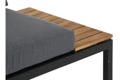 Sale Alvida Zweisitzer links, anthrazit/natur, Aluminium/Ranotex/Teak, 84x175x70 cm, inkl. Polster Gartenlounge|Aluminium-Gartenmöbel