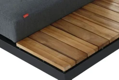 Sale Alvida Zweisitzer links, anthrazit/natur, Aluminium/Ranotex/Teak, 84x175x70 cm, inkl. Polster Gartenlounge|Aluminium-Gartenmöbel