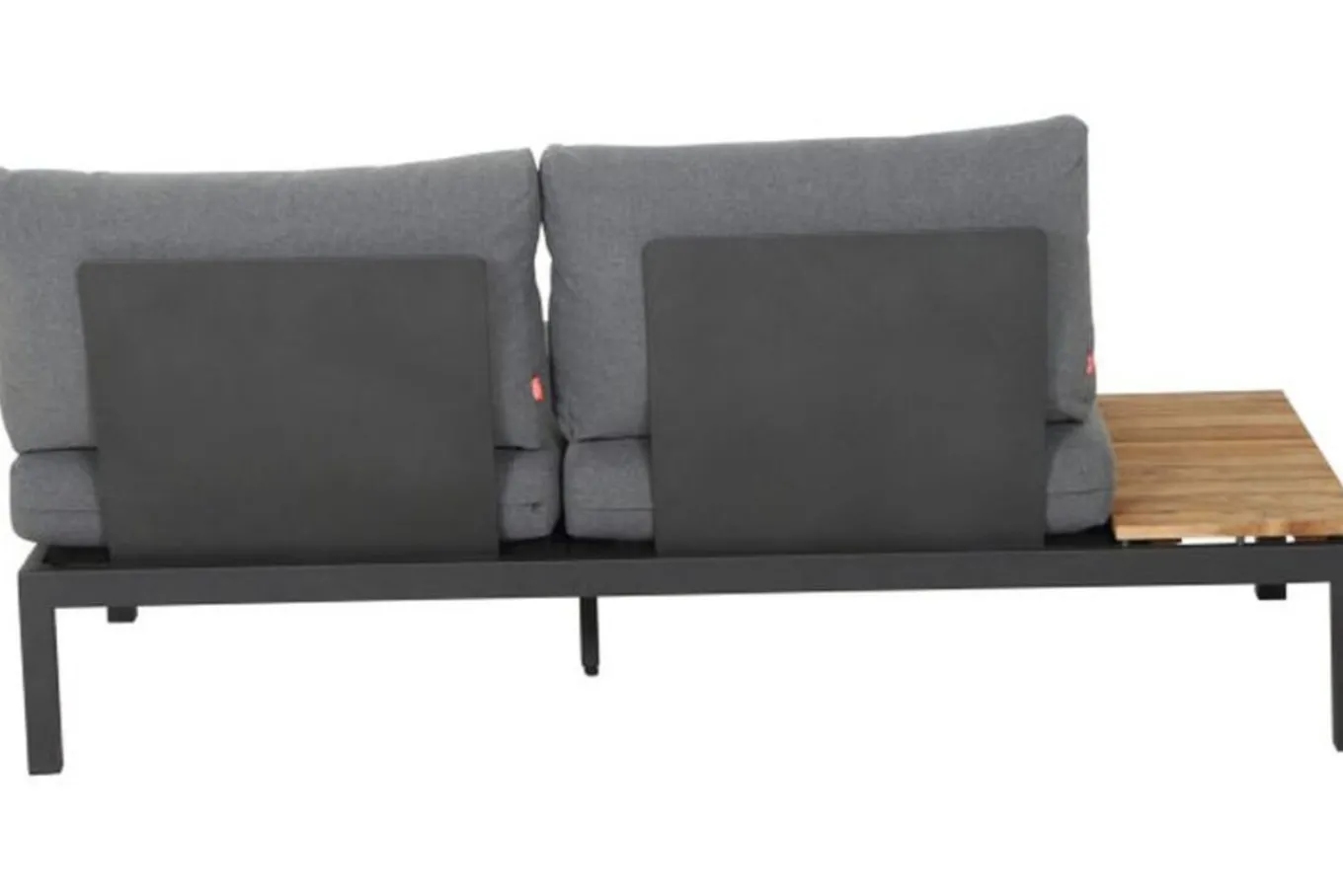 Sale Alvida Zweisitzer rechts, anthrazit/natur, Aluminium/Ranotex/Teak, 84x175x70 cm, inkl. Polster Gartenlounge|Aluminium-Gartenmöbel
