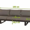 Clearance Avenia Dining-Bank/Liege, anthrazit/taupe meliert, Aluminium, 73x195x70 cm, inkl. Sitz-und Rückenkissen Aluminium-Gartenmöbel|Gartenbänke & Gartensofas