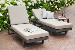 Clearance Avenia Dining-Bank/Liege, anthrazit/taupe meliert, Aluminium, 73x195x70 cm, inkl. Sitz-und Rückenkissen Aluminium-Gartenmöbel|Gartenbänke & Gartensofas