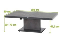 Online Bellani Lifttisch, matt anthrazit/dunkelgrau, Alu/Keramik, 160 x 90 cm, höhenverstellbar Gartentische|Aluminium-Gartenmöbel