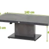 New Bellani Lifttisch, matt anthrazit/dunkelgrau, Alu/Keramik, 140 x 85 cm, höhenverstellbar Gartentische|Aluminium-Gartenmöbel